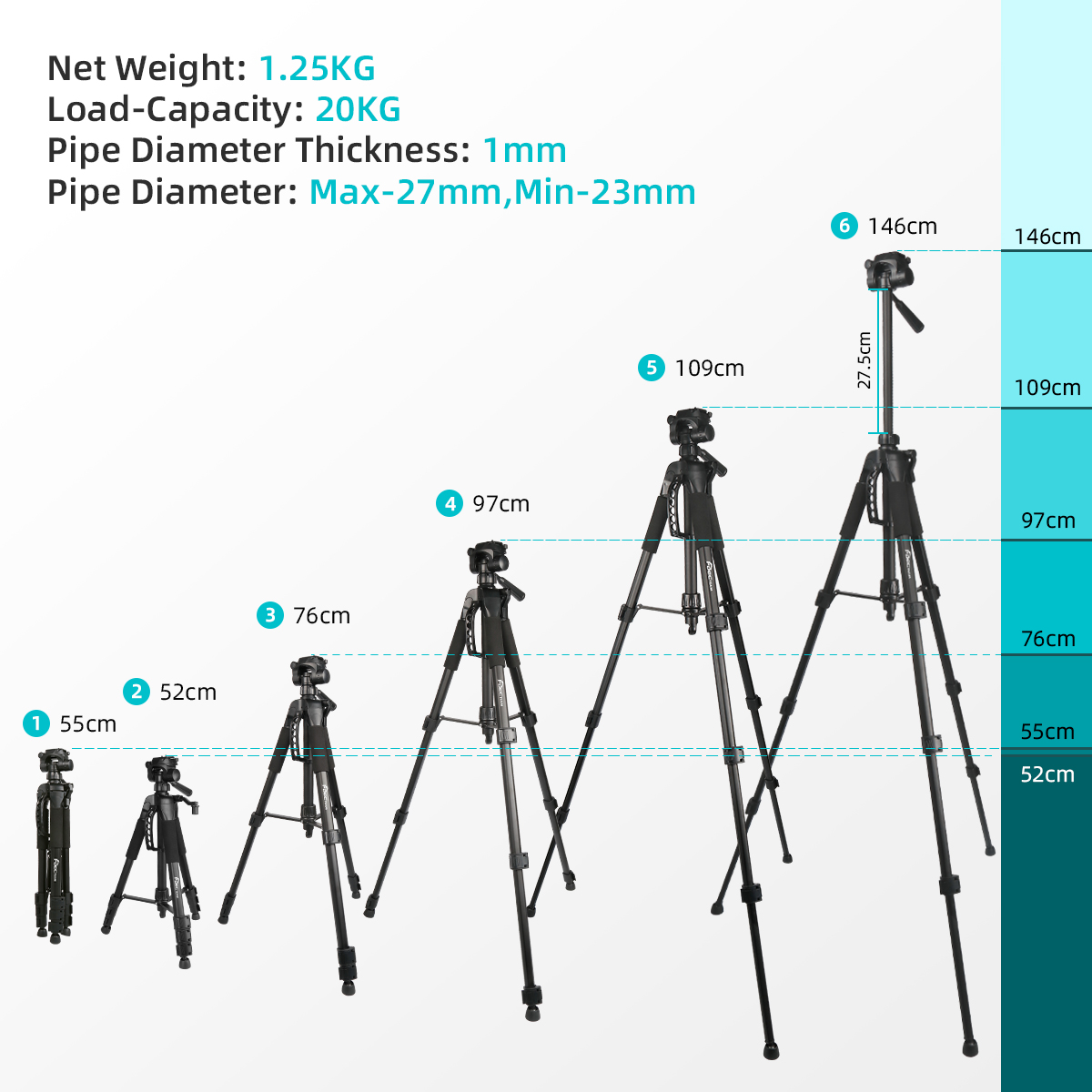 Decteam 4-Section Tripod For L - Spirit Level ulasan dan harga